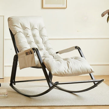 Modern Rocking Chair with Padded Cushion Seat Small | Metal Rocking Chair Small