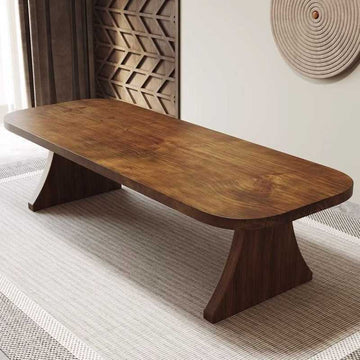Acacia Wood Dining Table | Minimal Sleek Design with Wooden Legs | 6-Seater | Dining Room
