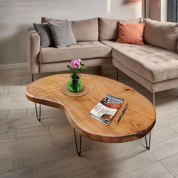 Bean Shape Acacia Solid Wood Center Table | Solid Wood Center Table | Wooden Center Table