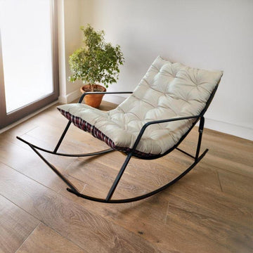Modern Rocking Chair with Padded Cushion Seat | Metal Rocking Chair