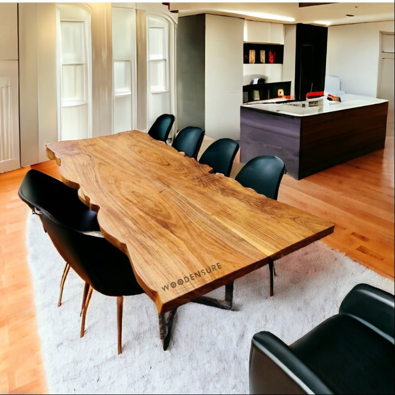 Eclipse Vein Live Edge Dining Table | Modern Live Edge Dining Table