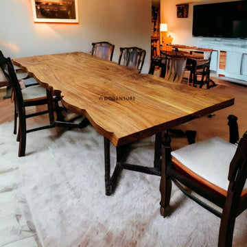 Eclipse Vein Live Edge Dining Table | Modern Live Edge Dining Table