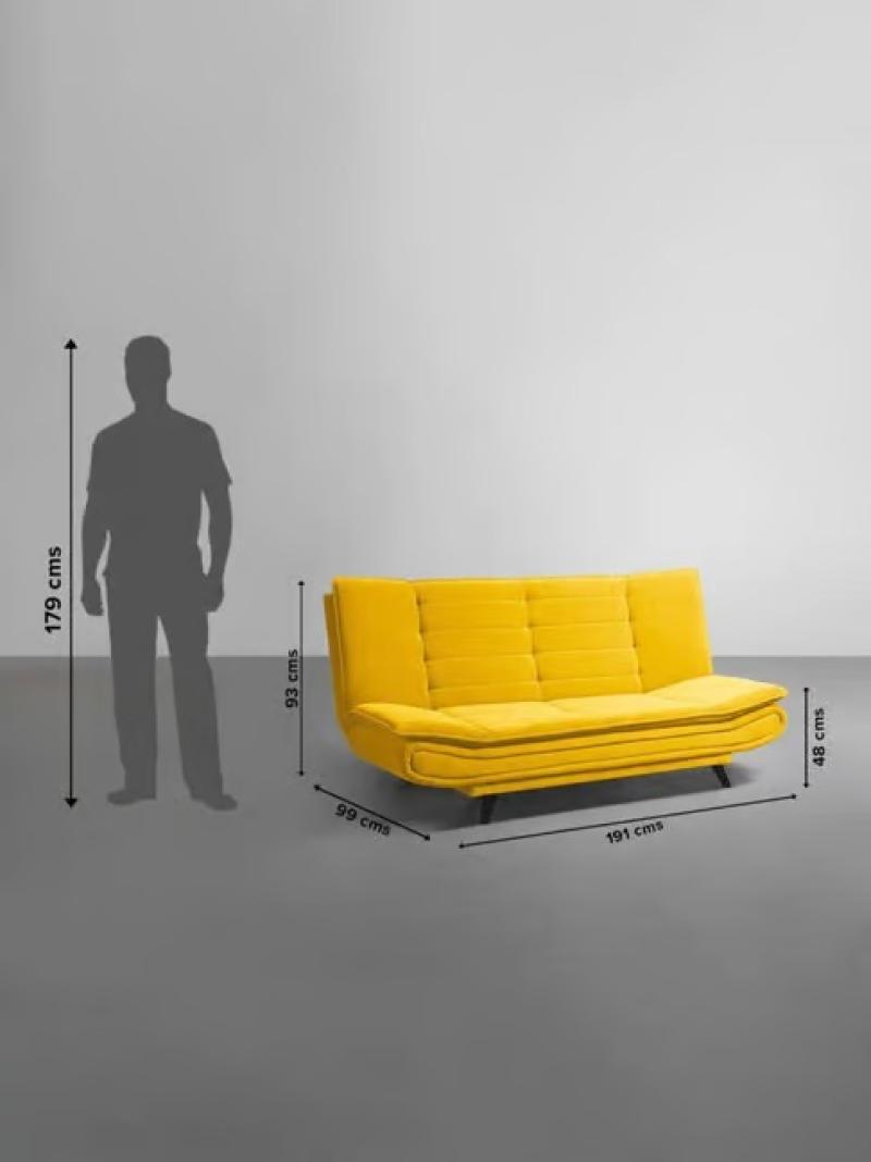 Foldable Solid Wood Sofa Cum Bed | Fold Out Sofabed 3 Seater