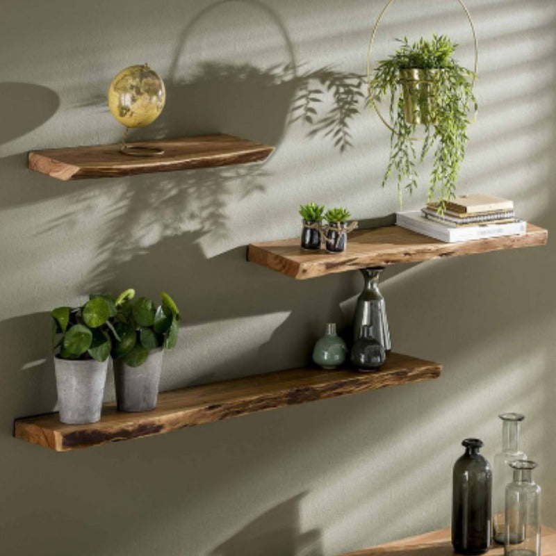 Live Edge Shelves Set Of 3 | Floating Shelf Set of 3
