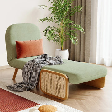 Green Chaise Longue | Convertible Green Single Sofa Cum Bed