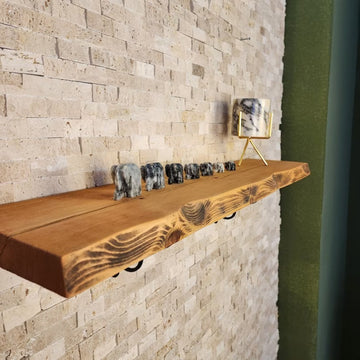 Wooden Foresta Solid Wood Live Edge Floating Shelf | Wall Shelf